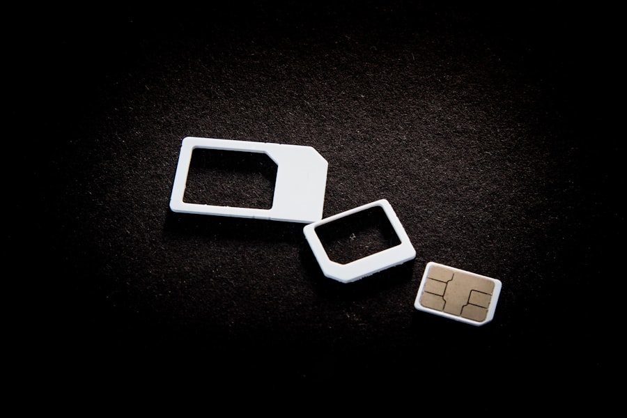 physical SIM card and SIM tray compared to eSIM technology